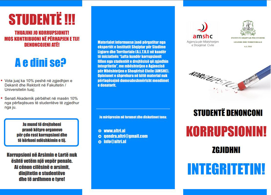 Lufta kundër korrupsionit fillon nga studentët e drejtësisë që zgjedhin integritetin!